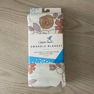 Copper Pearl Aspen floral print baby swaddle blanket